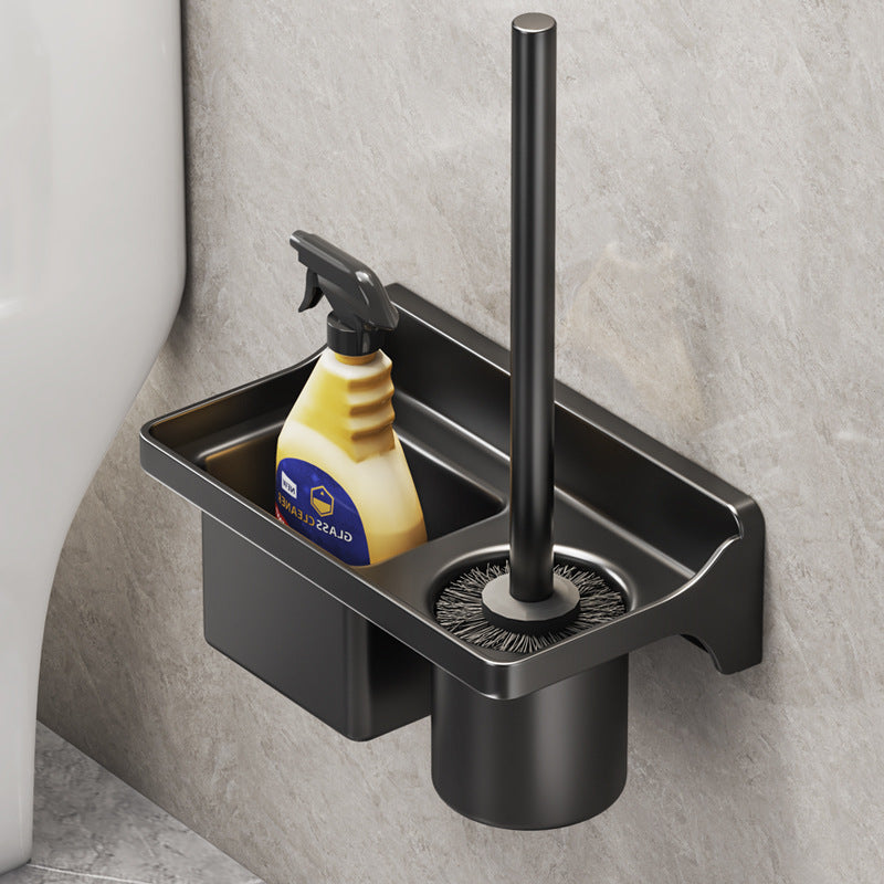 Long Handle Toilet Brush With Storage No Drilling Required