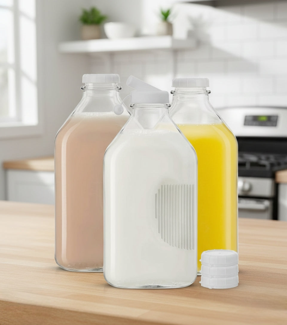 2L Glass Milk and Juice Bottle