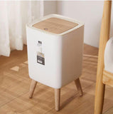 10L Large-Capacity Plastic Trash Can with Press Lid