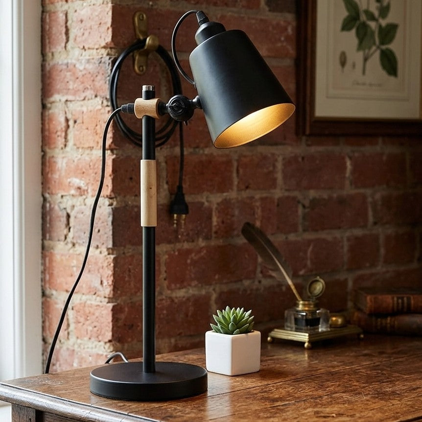 Nordic Wood and Metal Desk Lamp