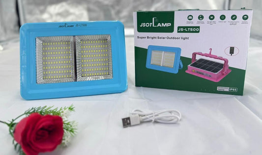 500W solar emergency light with rechargeable battery and automatic sensor