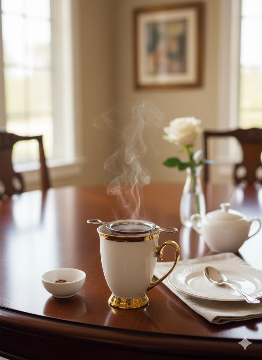 Porcelain Gold Ring Shapely Cup