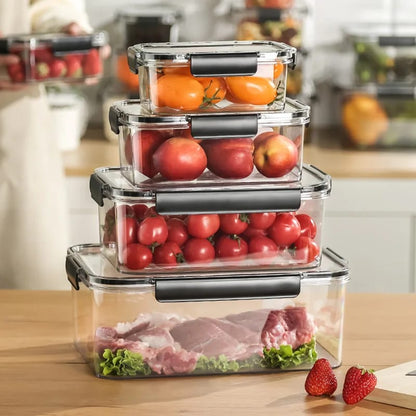 4-Piece transparent airtight refrigerator food storage containers set
