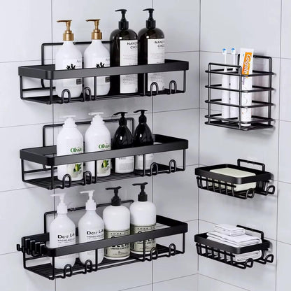 6 Piece Shower Caddy Shelf Set with Adhesive Mount