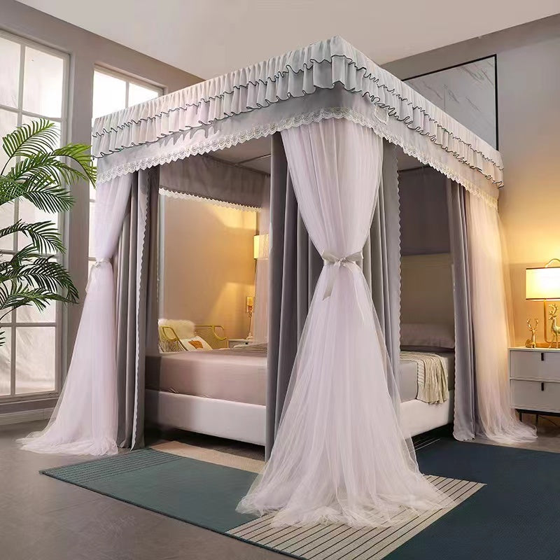 Canopy Bed Frame with Bed Curtain