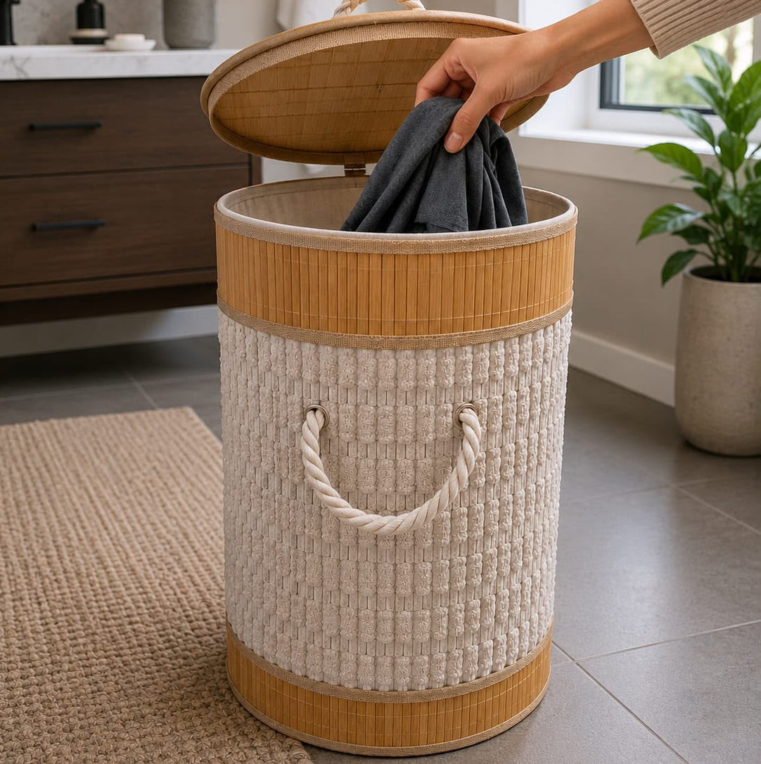 Foldable Bamboo Laundry Basket