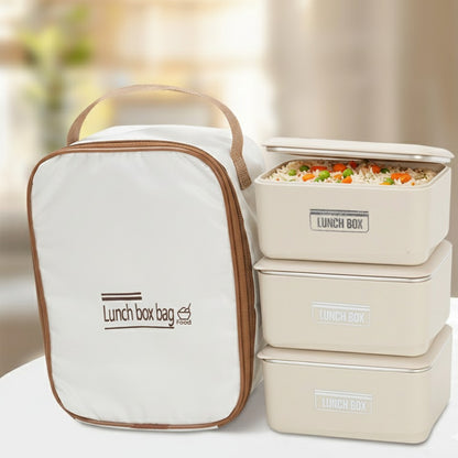 4 in 1 Insulated lunch box set with three containers and a lunch bag