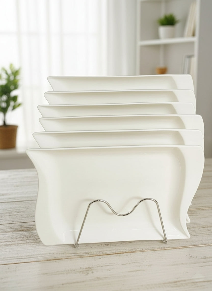 6-Piece Ceramic Plate Set – 12 Inch
