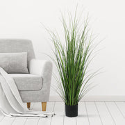 Artificial green grass plant 120cm tall with realistic natural looking foliage for home office reception and interior décor styling