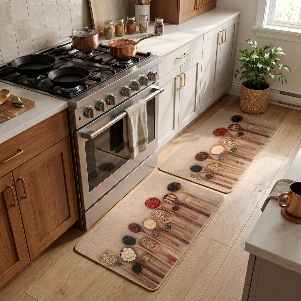 2 Piece Non Slip Kitchen Mat Set with Rubber Backing, Large 120 × 45cm and Small 75 × 45cm available in Nairobi, Kenya
