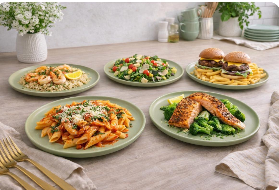 Set of 6 green 10.5 inch dinner plates for dining table use