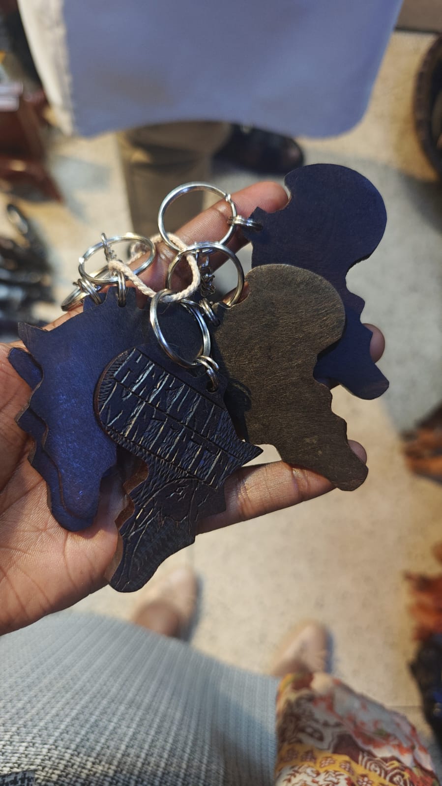 Wooden African Map Key Holder
