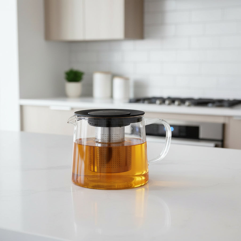 Glass Teapot with Infuser Heat Resistant Borosilicate Glass