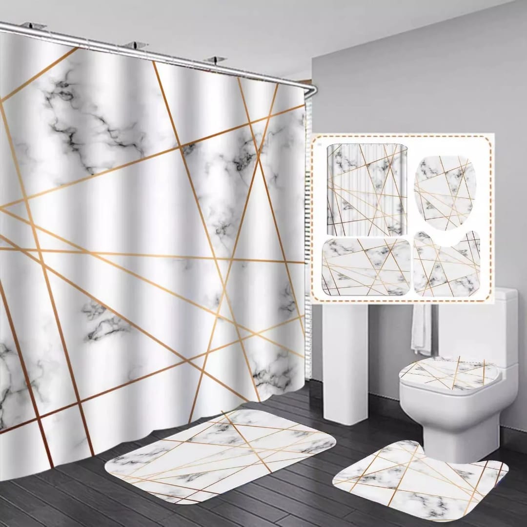 4pcs Bathroom Set Marble Effect