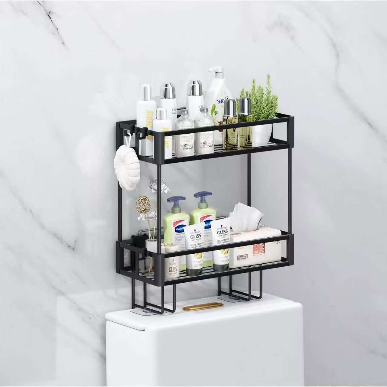 2 Tier Space Saving Over The Toilet Storage Rack