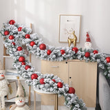 2.7M Christmas Pine Garland Snow Flocking Falling Cedar