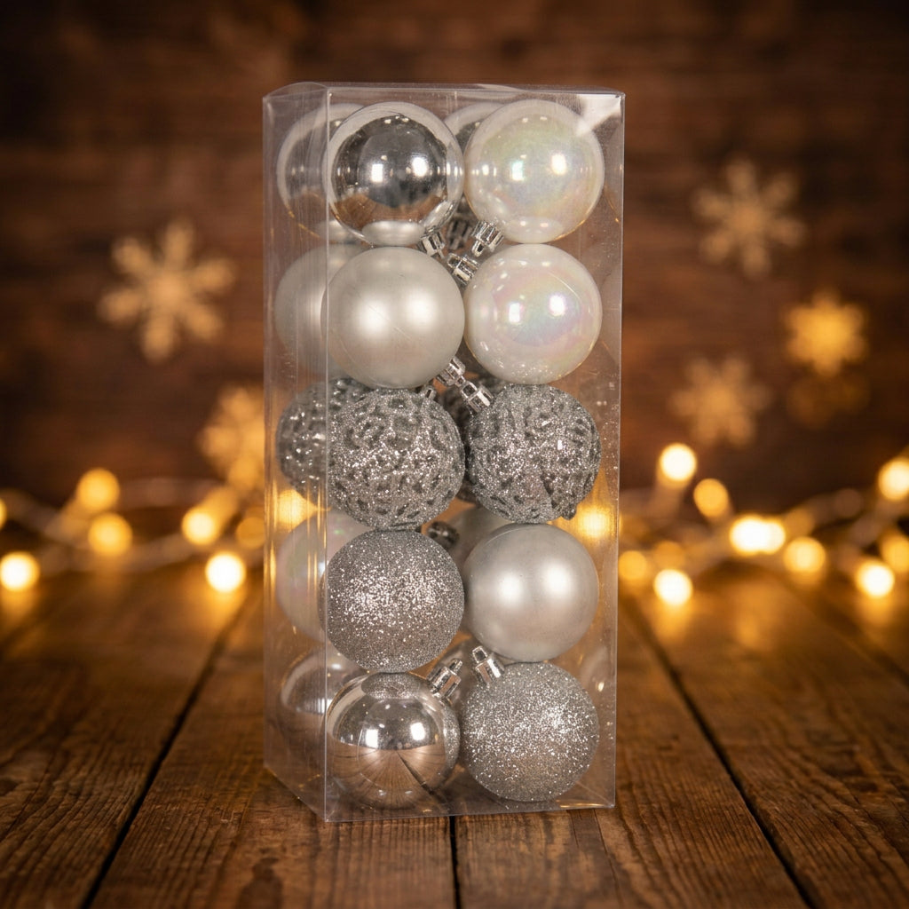 20 Piece Christmas Ball Ornaments Set with Hanging Hooks