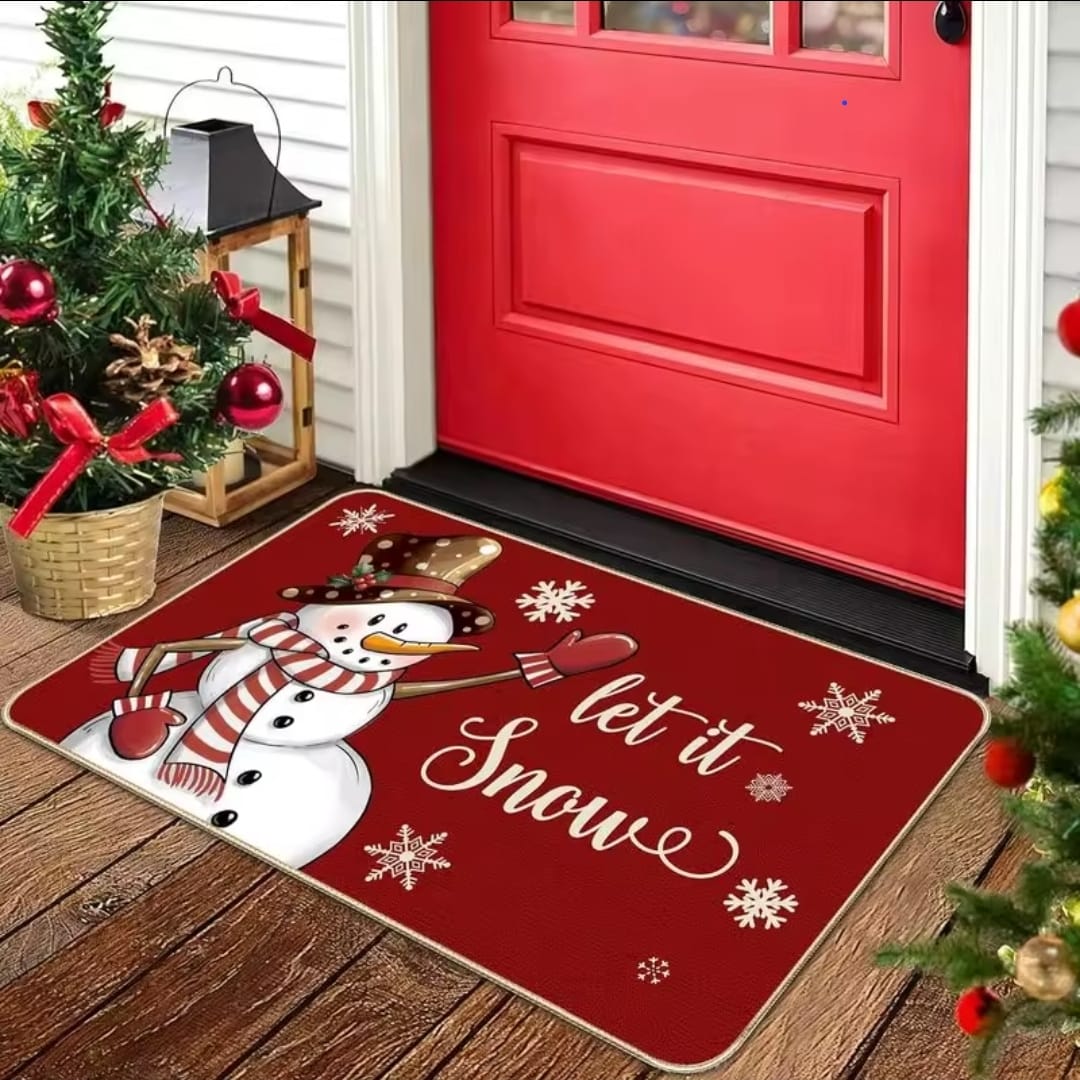 50 × 80cm Christmas Rubber Anti Slip Entryway Door Mat