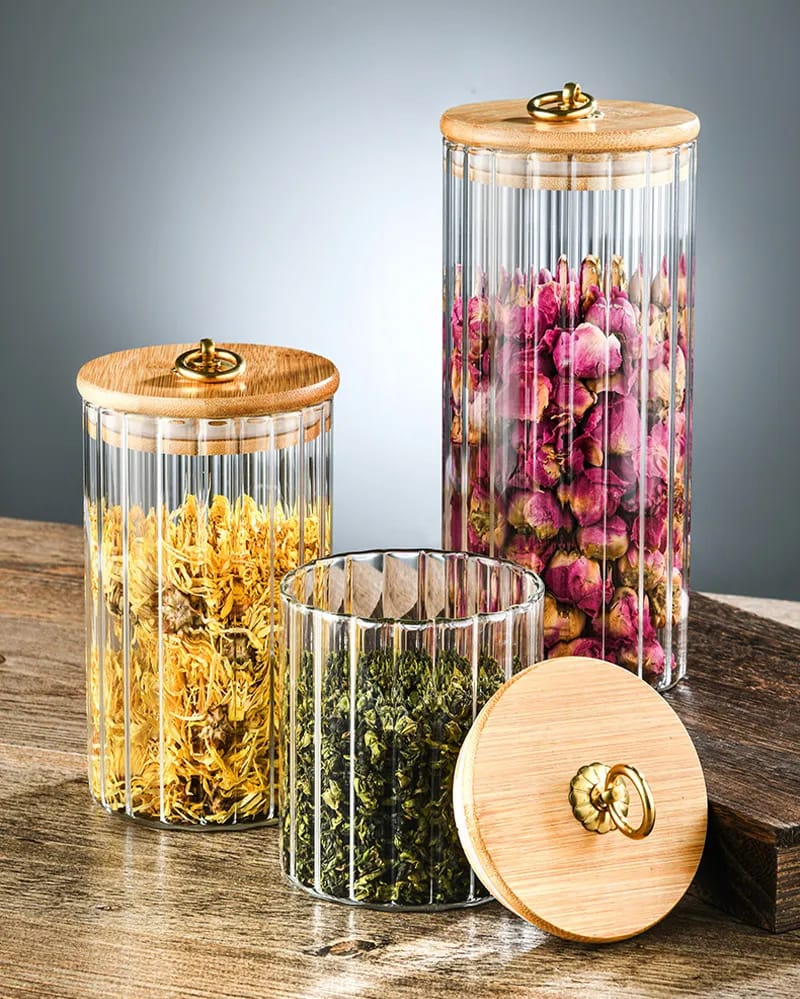 Glass Storage Container With Bamboo Lid
