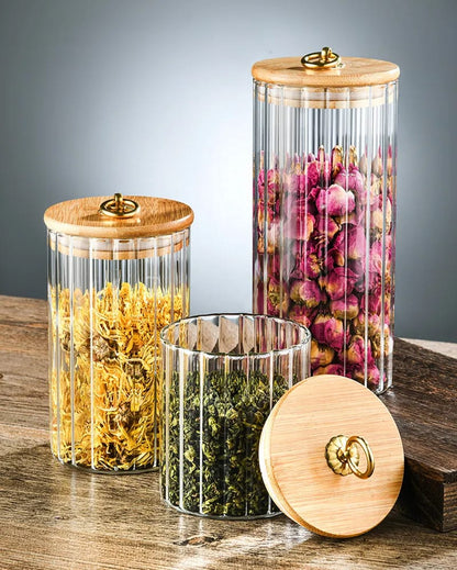 Glass Storage Container With Bamboo Lid