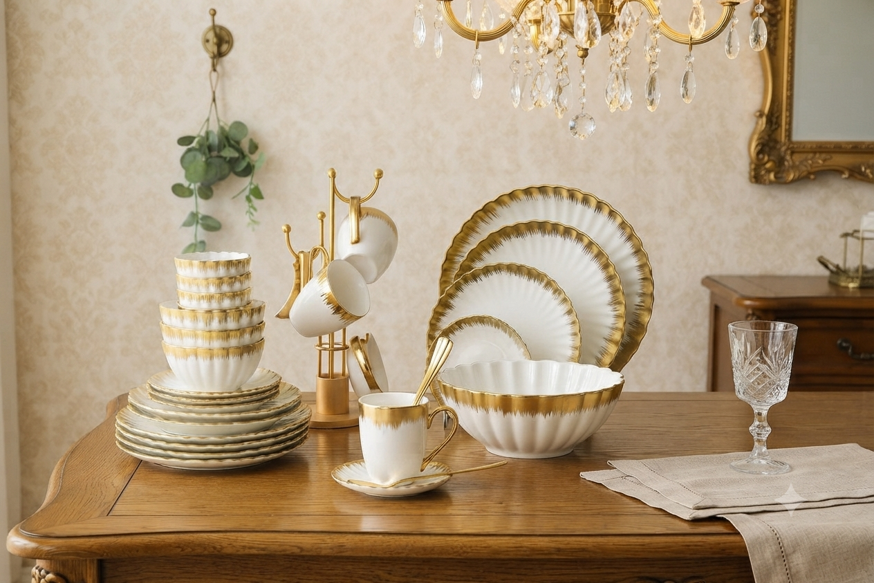 44 Piece Shell Dinner Set