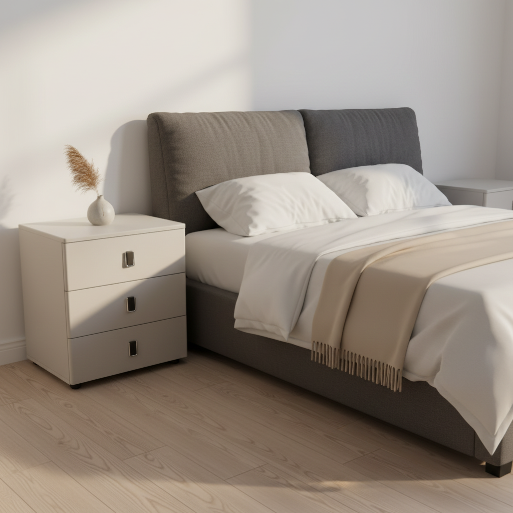 3-Drawer Bedside Nightstand Straton Style Storage Cabinet-BS34