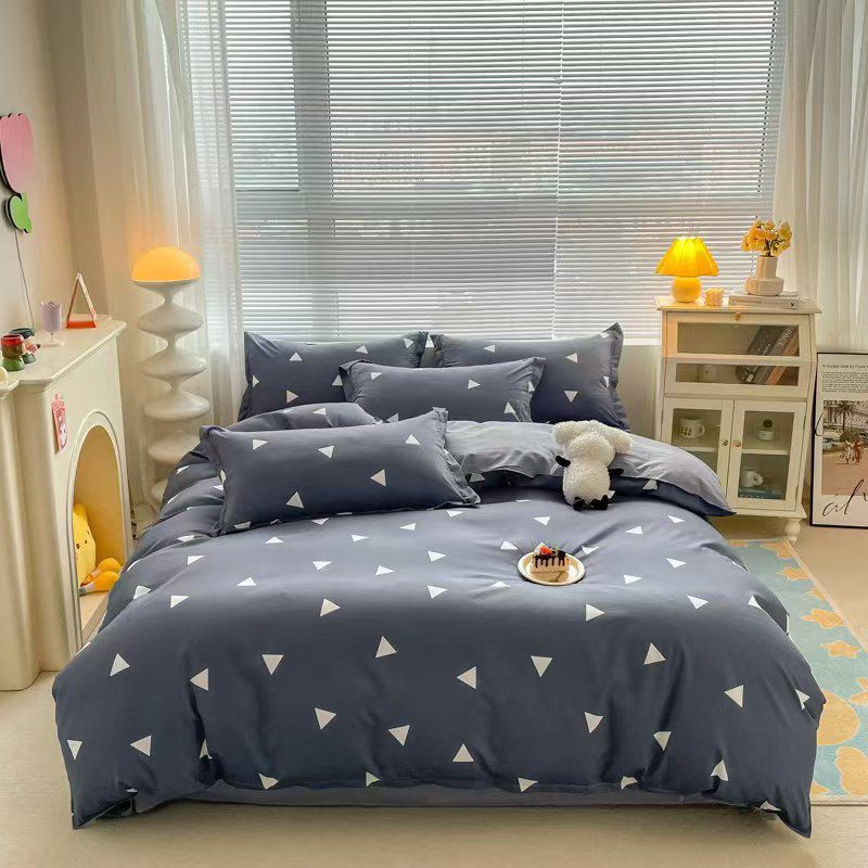4 Piece Printed Cotton Duvet Cover Set 6 × 6