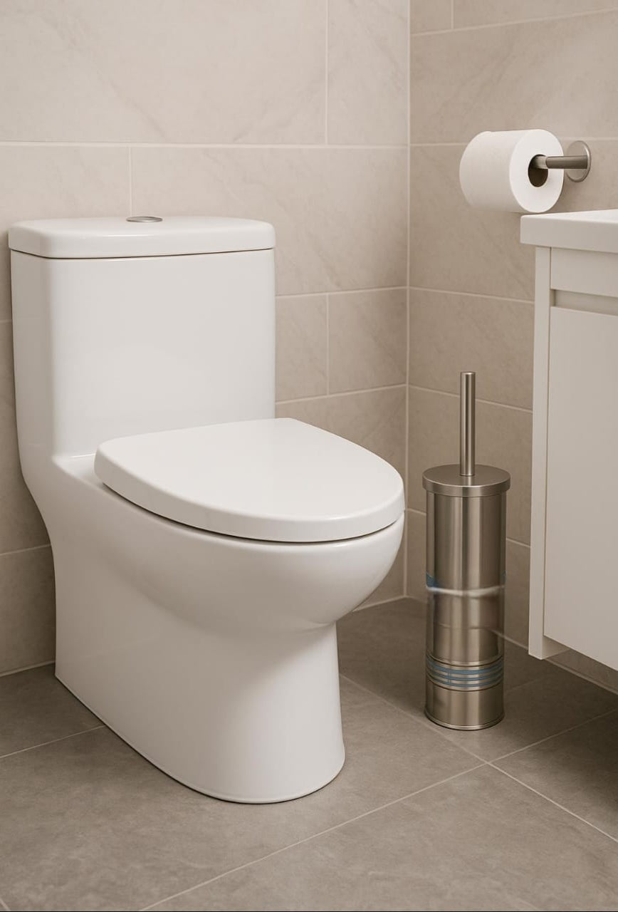 Metallic 2-in-1 Toilet Brush Set