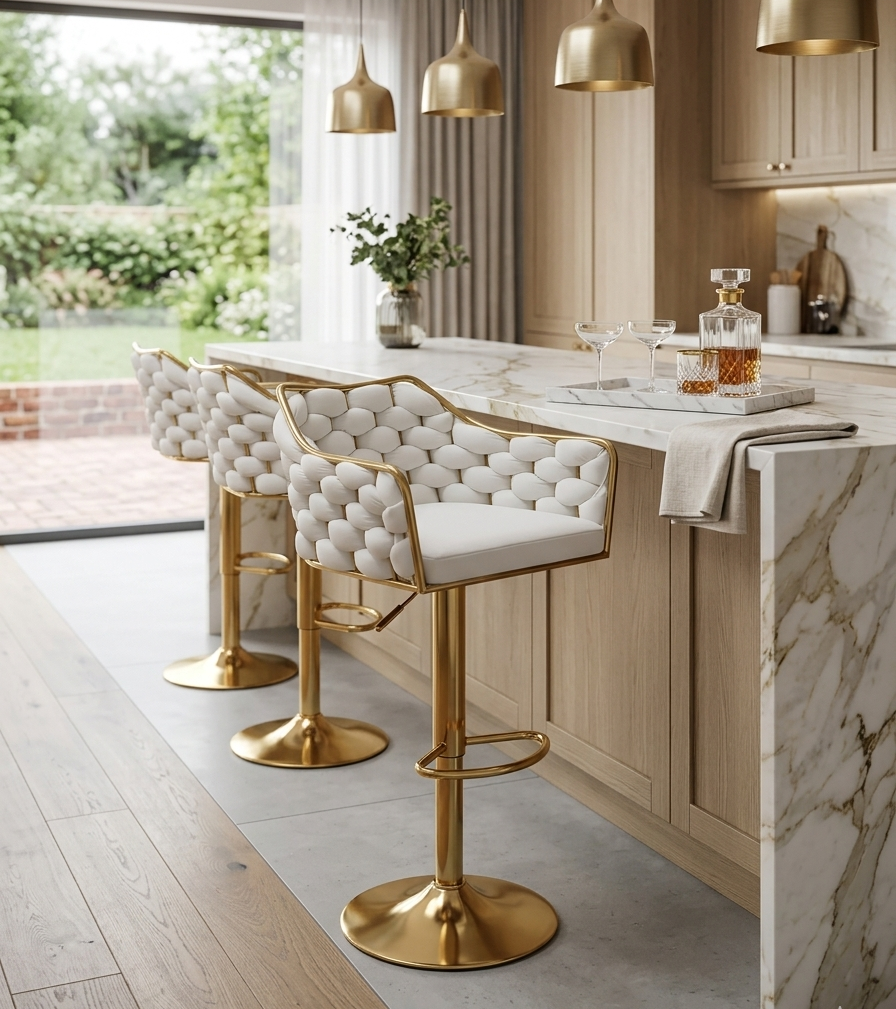 Bar Stools with Gold Details