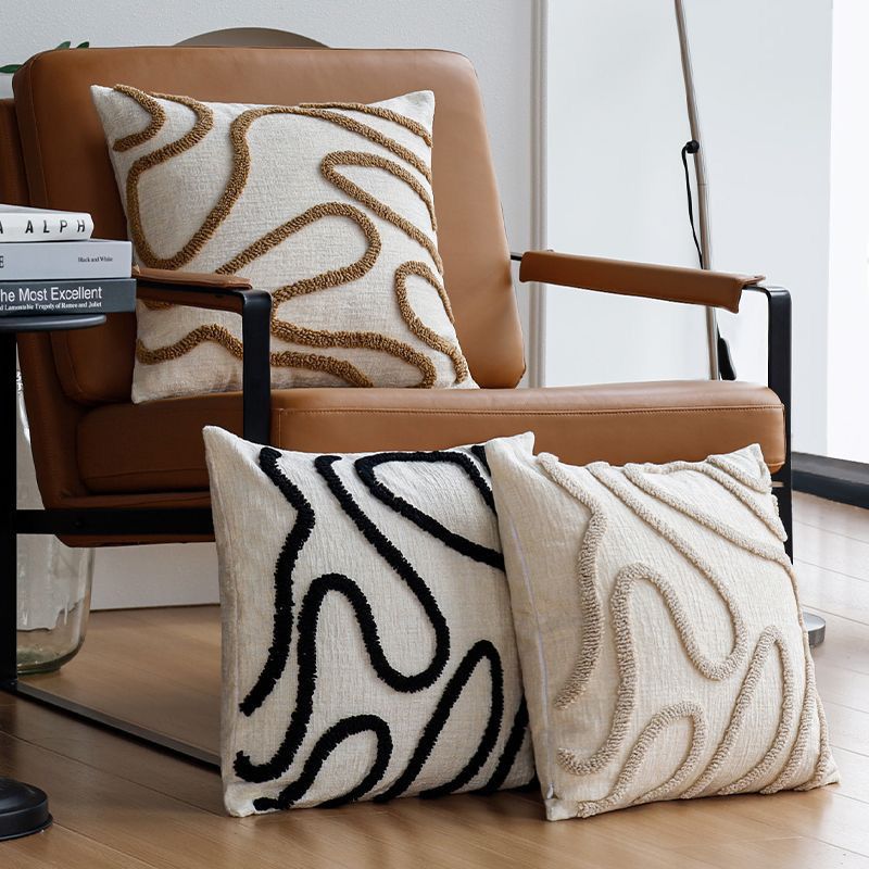 Boho throw pillow cover with tufted diamond pattern and tassels, 45x45cm decorative cushion case