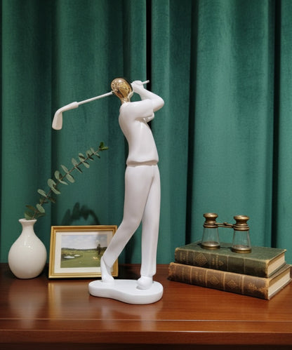 White resin golf figure table ornament for office or home décor