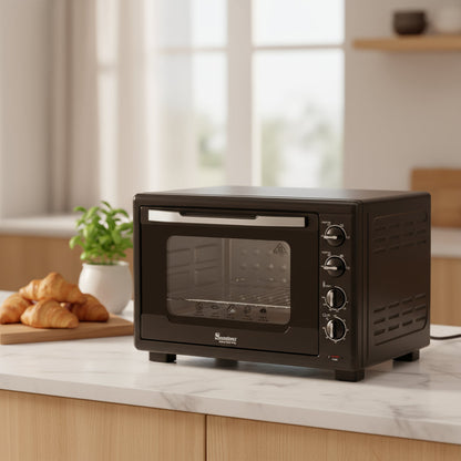 Ramtons  Black 55L Oven Toaster With Convection, Double Grill And Adjustable Thermostat RM/587