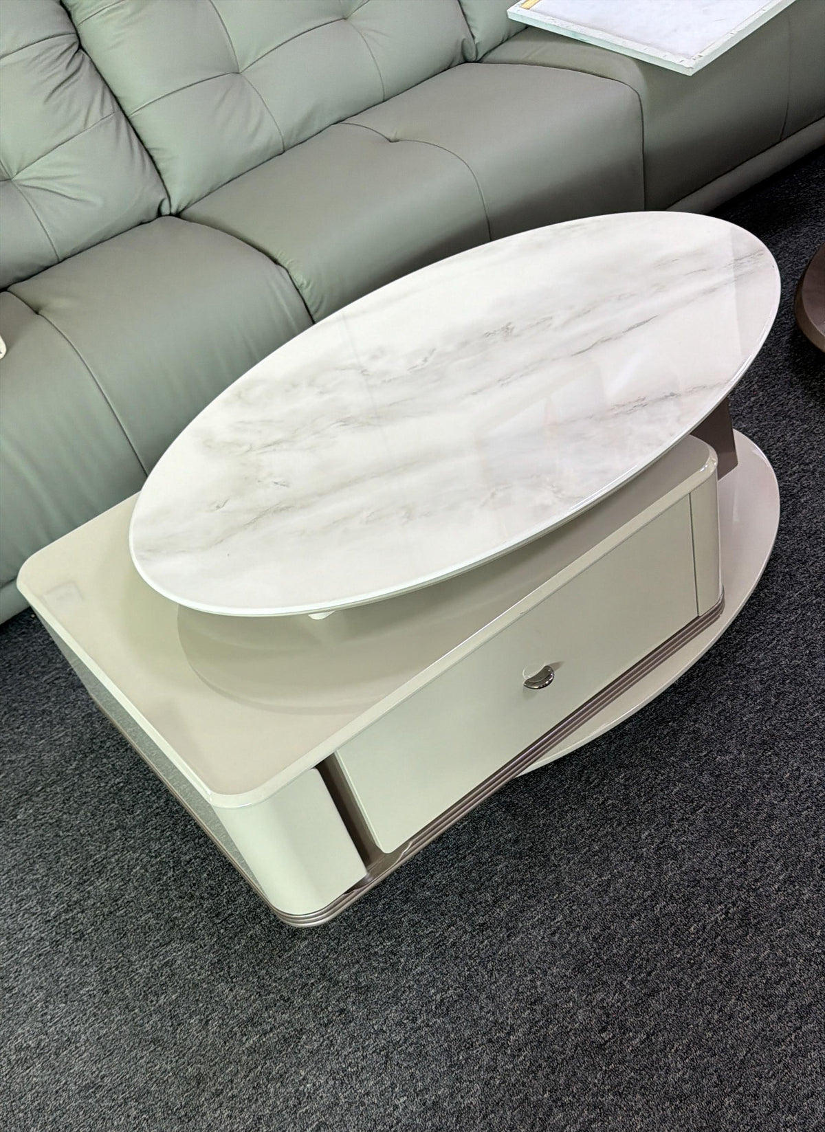 Porcelain Coffee Table with 2 Drawers