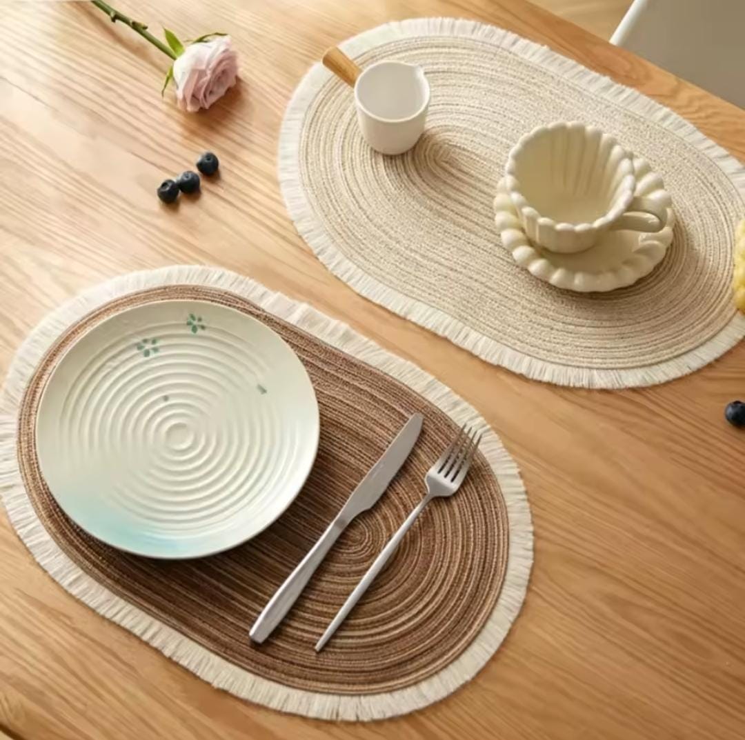 6Pcs Oval Washable Non Slip Table Mats