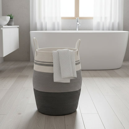 Cotton Rope Storage Basket With Handles
