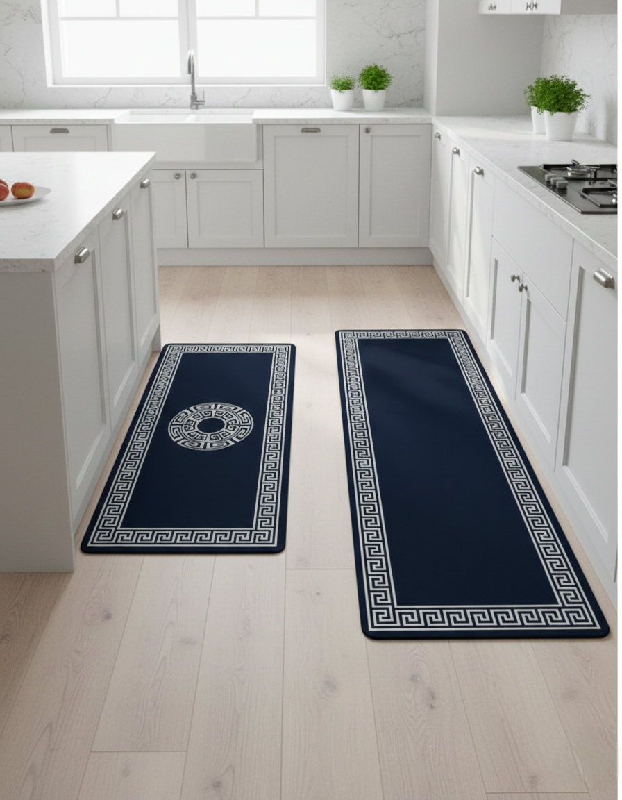 2-Piece Rubber Diatom Kitchen Mats Set