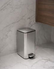 5-litres Stainless steel pedal dustbin with soft-close lid, ideal for bathroom or office