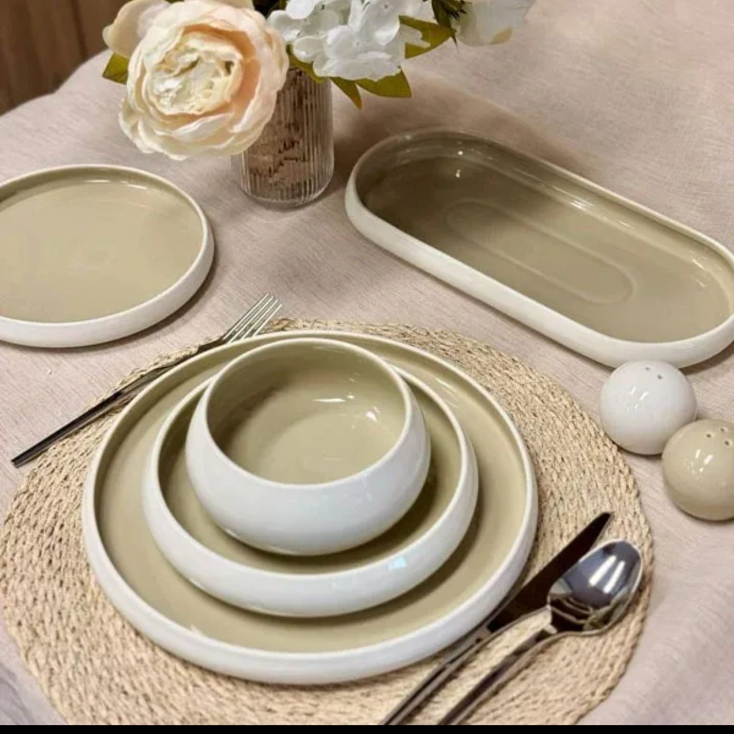 27Pc Elegant Double Glaze Porcelain Dinner Set