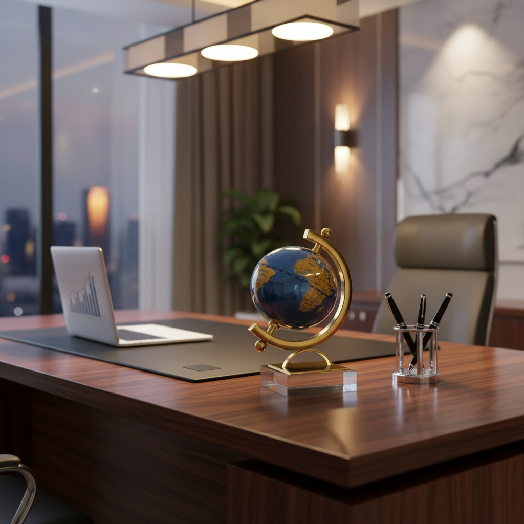 Crystal Base Globe Decor