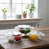 3Pcs Borosilicate Glass Casserole Set