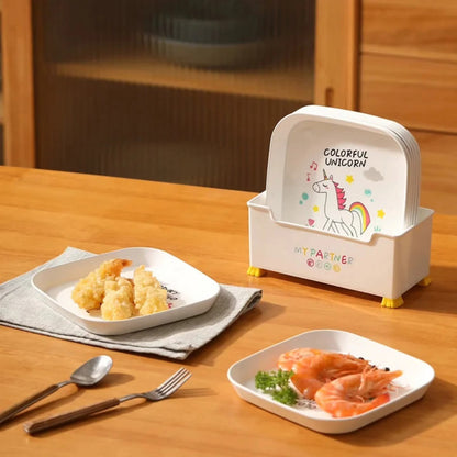 Kids snack plates with stand