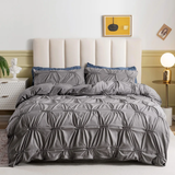 3Pcs Double Pinch Pleat Duvet Cover Set