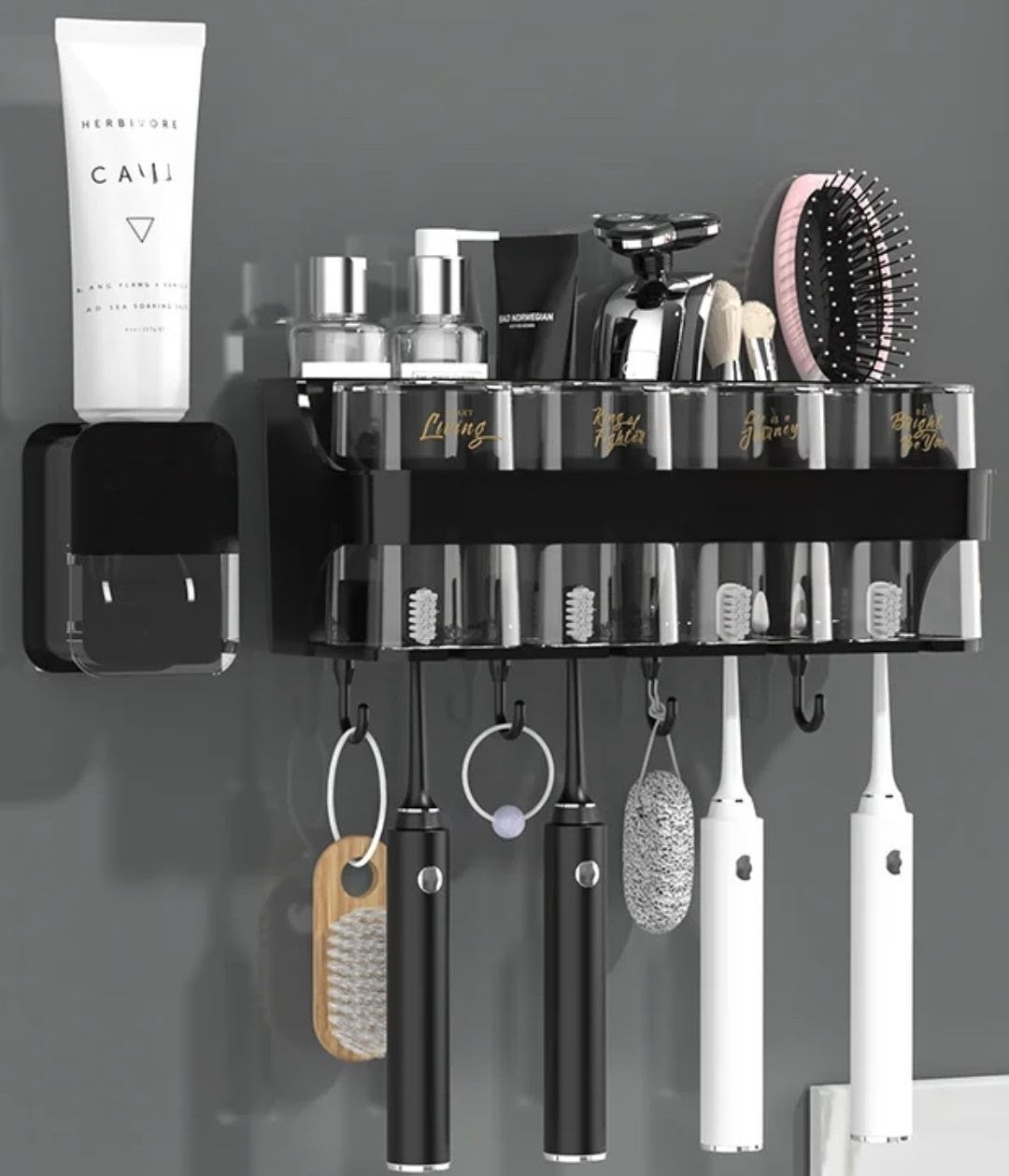 Wall-Mounted Toothbrush & Toothpaste Dispenser