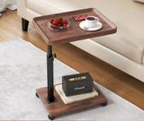 Adjustable Height Coach Side Table with Wheels
