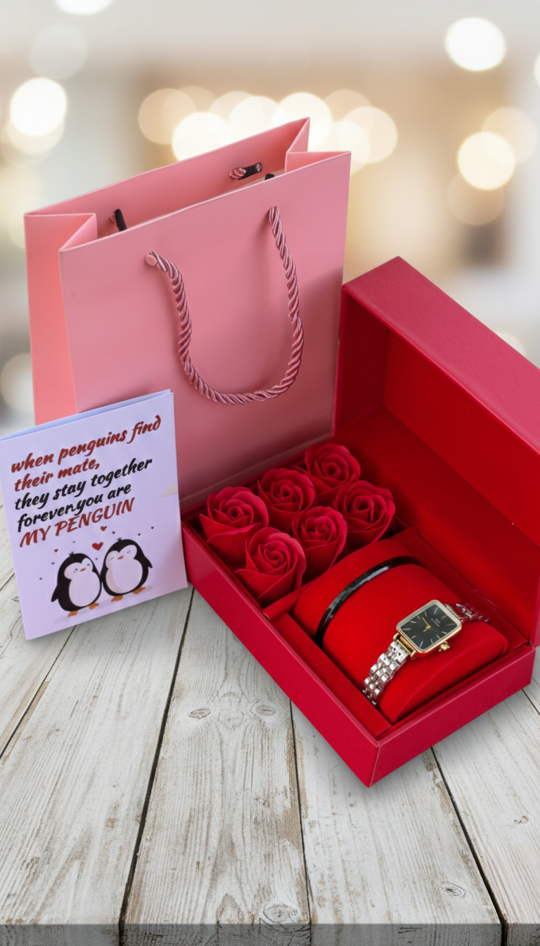 Ladies Watch & Rose Petals Gift Set