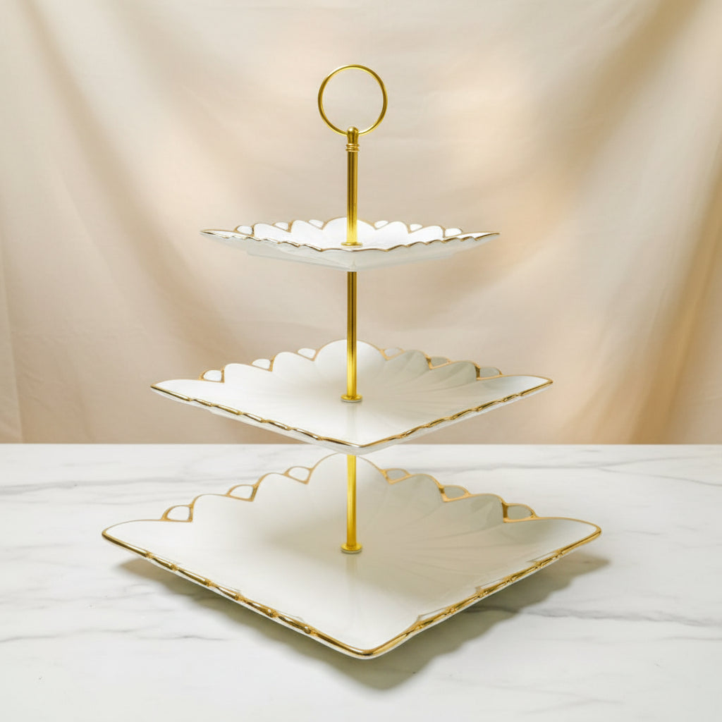 Cream White & Gold Dining Fruit Holder