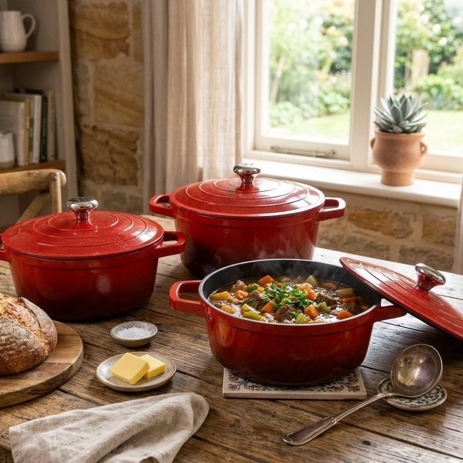 3Pc Non Stick Cooking Pots Set 28 cm