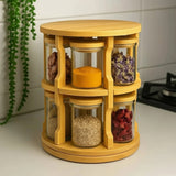 Rotating Bamboo Spice Tabletop Rack