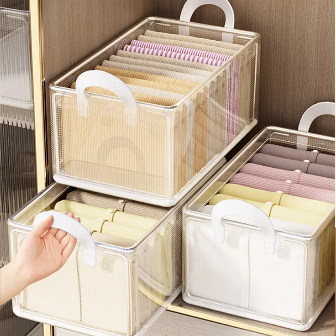 Clear Grid Steel Frame Storage Box