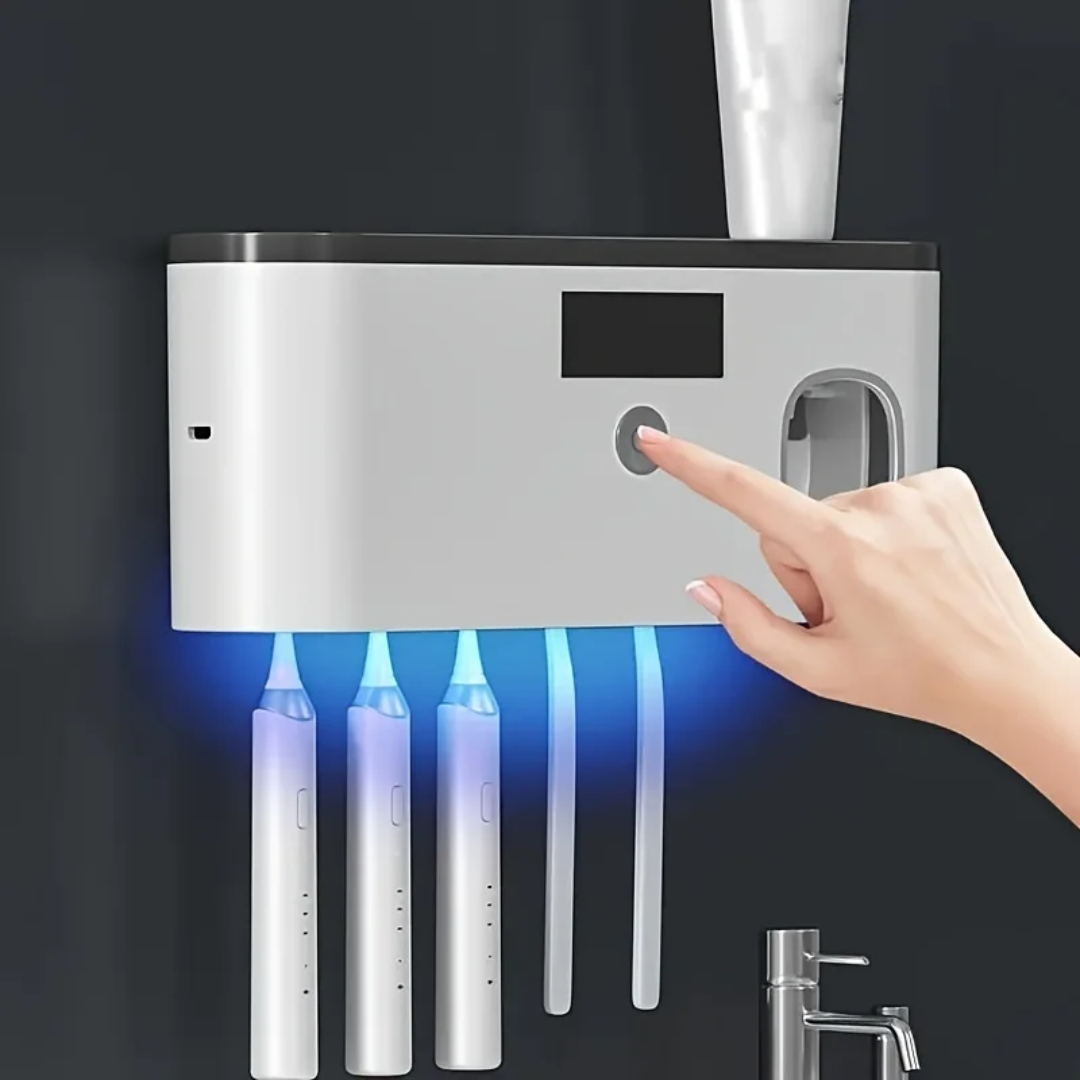 Electric Toothbrush UV Sterilizer & Toothpaste Dispenser